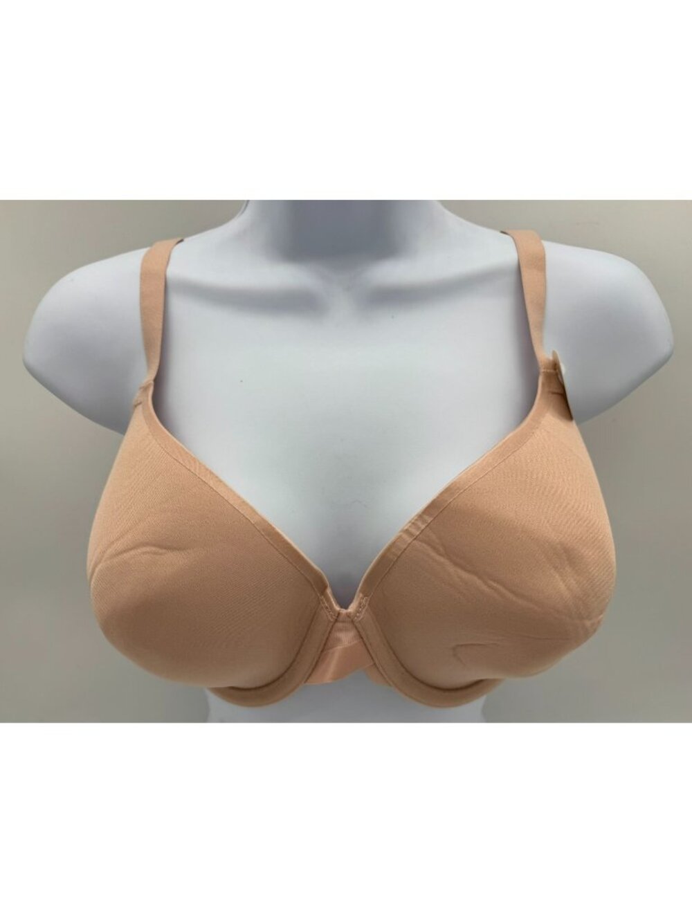 Vanity Fair Wireless T Shirt Bra Stretch Demi Nylon Beige Women's Size 34DD